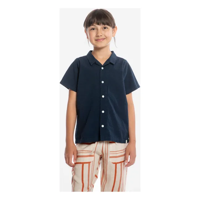 Plain Organic Cotton Shirt | Navy blue