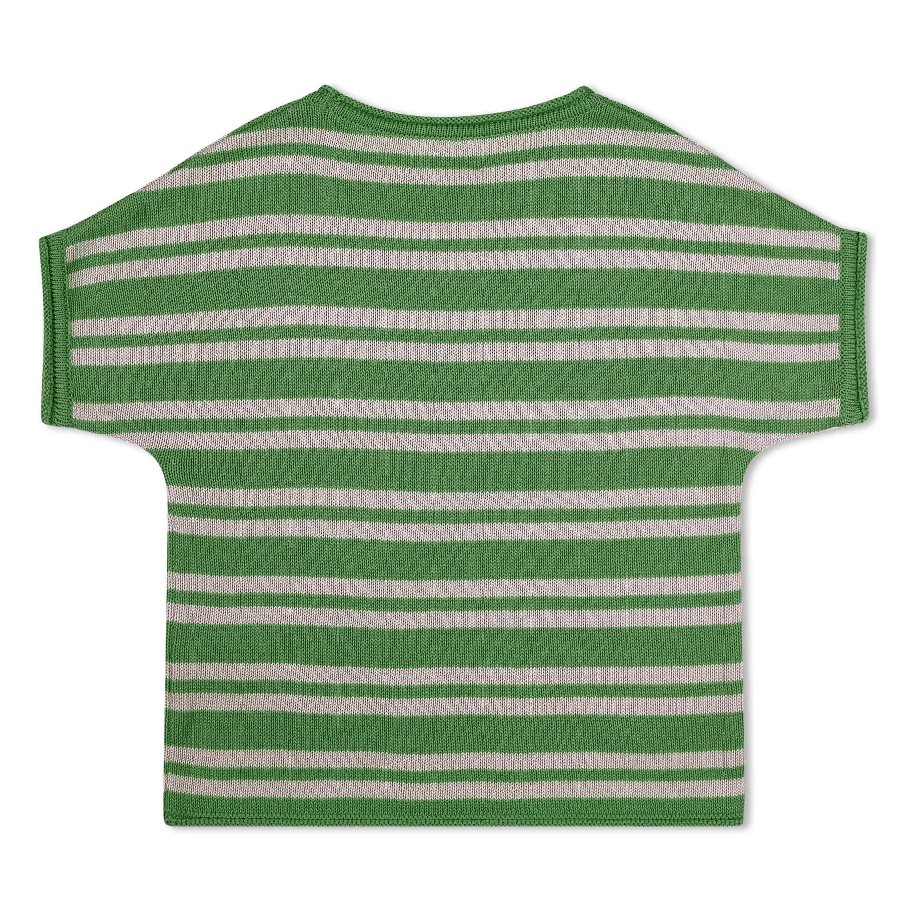 T-shirt Maille Fine Rayé Coton Bio | Vert- Image produit n°2