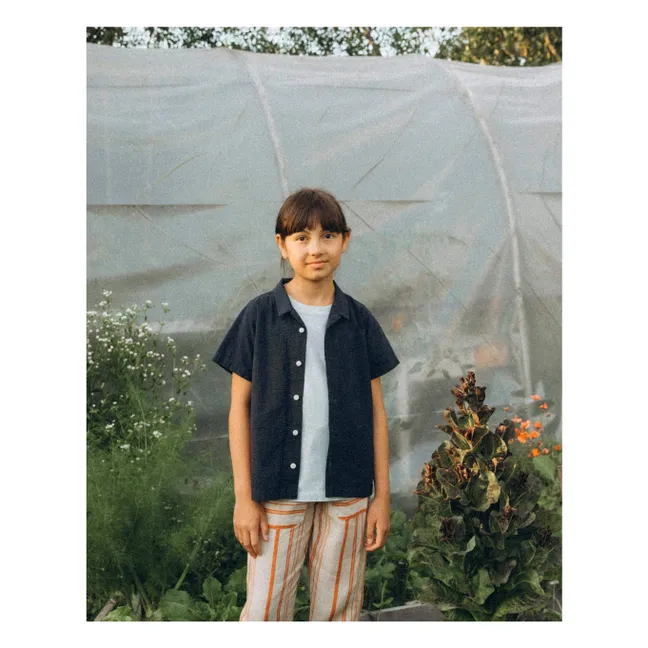 Chemise Unie Coton Bio | Bleu marine