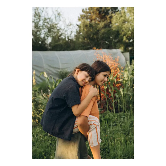 Camisa lisa de algodón ecológico | Azul Marino