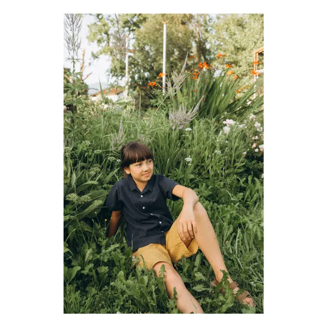 Chemise Unie Coton Bio | Bleu marine