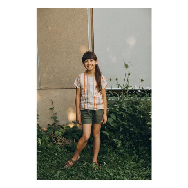 T-shirt Easy Rayé Lin | Blanc