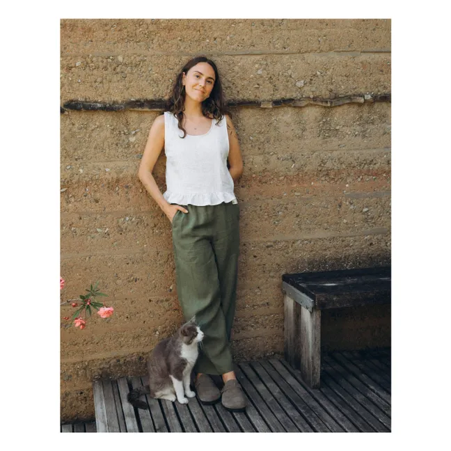 Leinenhose Culotte | Olive