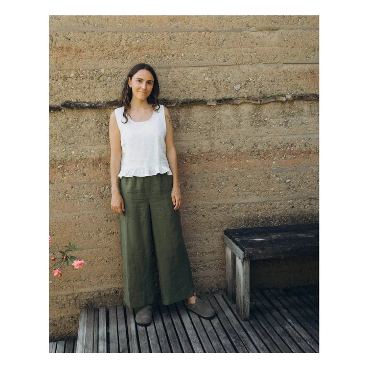 Linen pants | Olive- Product image n°3