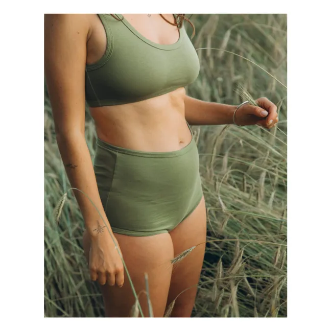 Sujetador liso de algodón orgánico | Olive