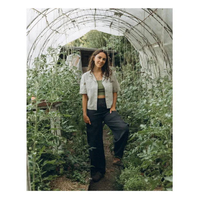 Débardeur Uni Crop Coton Bio | Olive