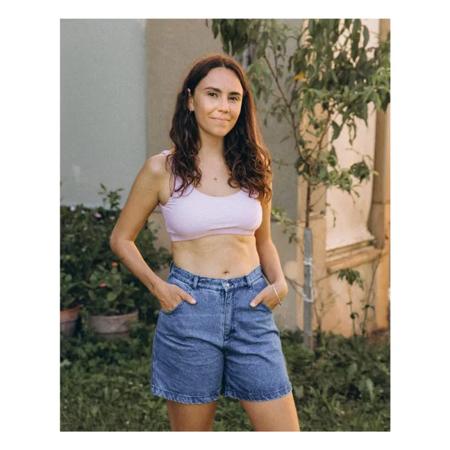 Plain organic cotton bra | Mauve