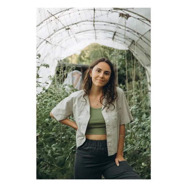 Organic Cotton Crop Tank Top | Olive