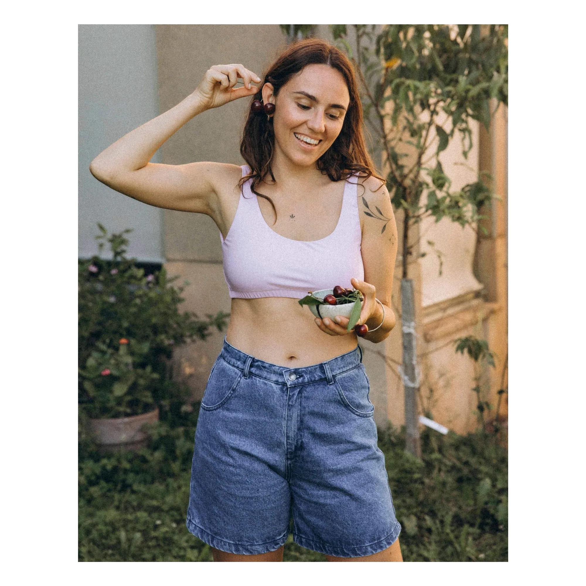 Brassière Unie Coton Bio | Mauve- Image produit n°3