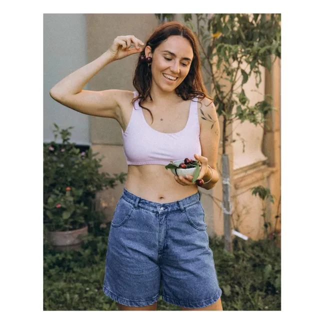 Plain organic cotton bra | Mauve