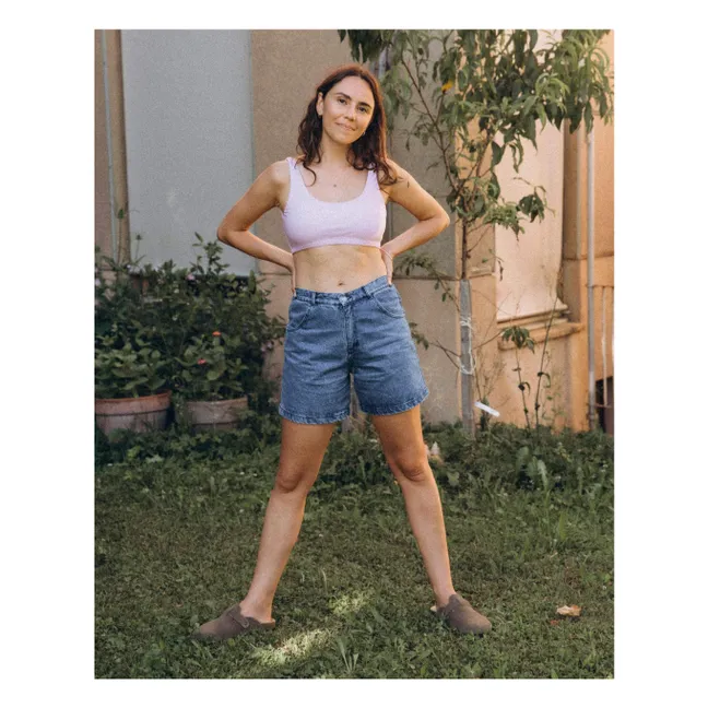 Plain organic cotton bra | Mauve