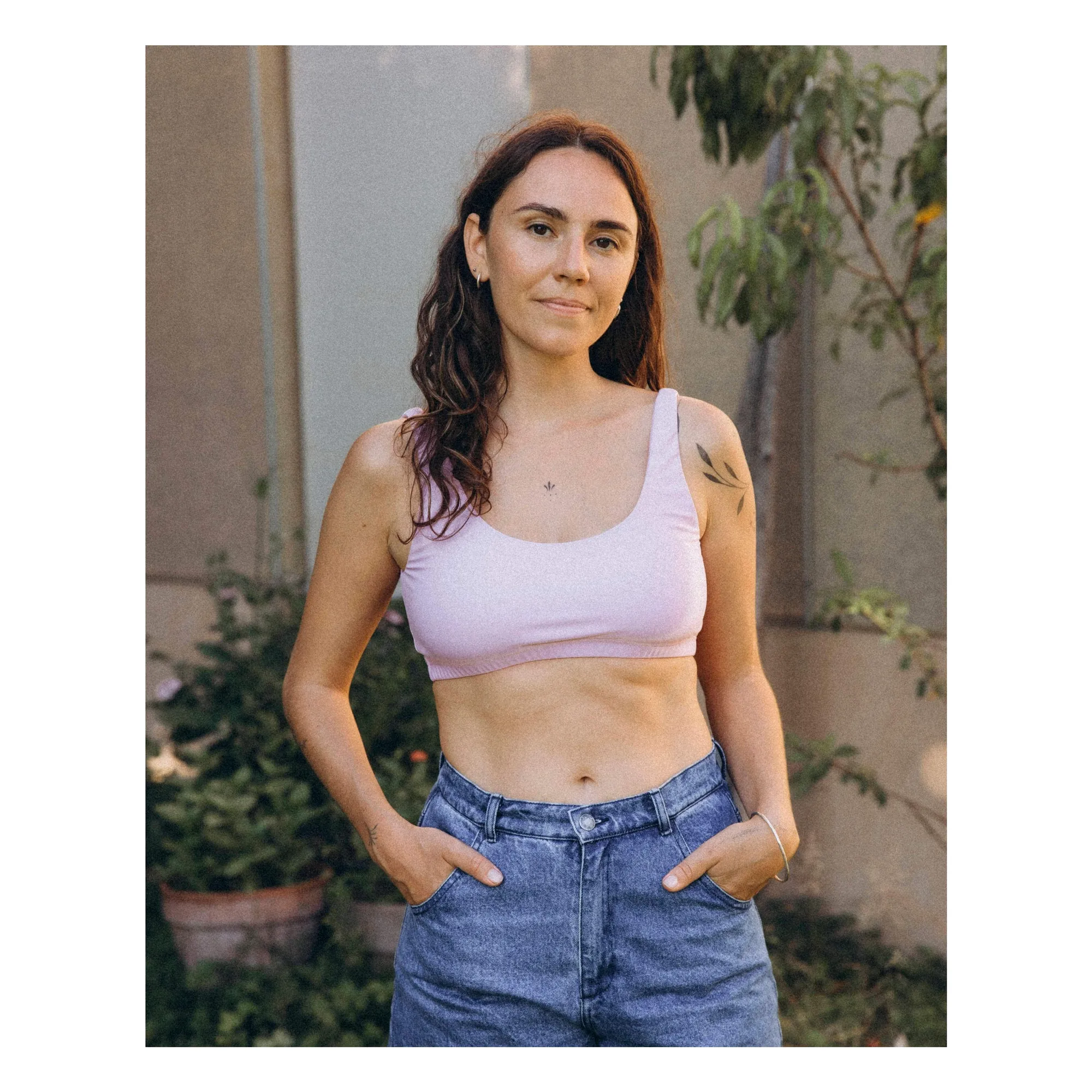 Brassière Unie Coton Bio | Mauve- Image produit n°1