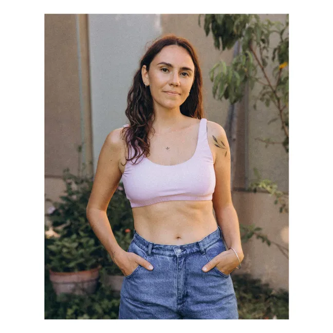 Plain organic cotton bra | Mauve