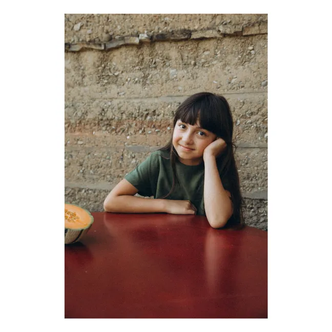 Boxy Linen Mi-Long Dress | Olive