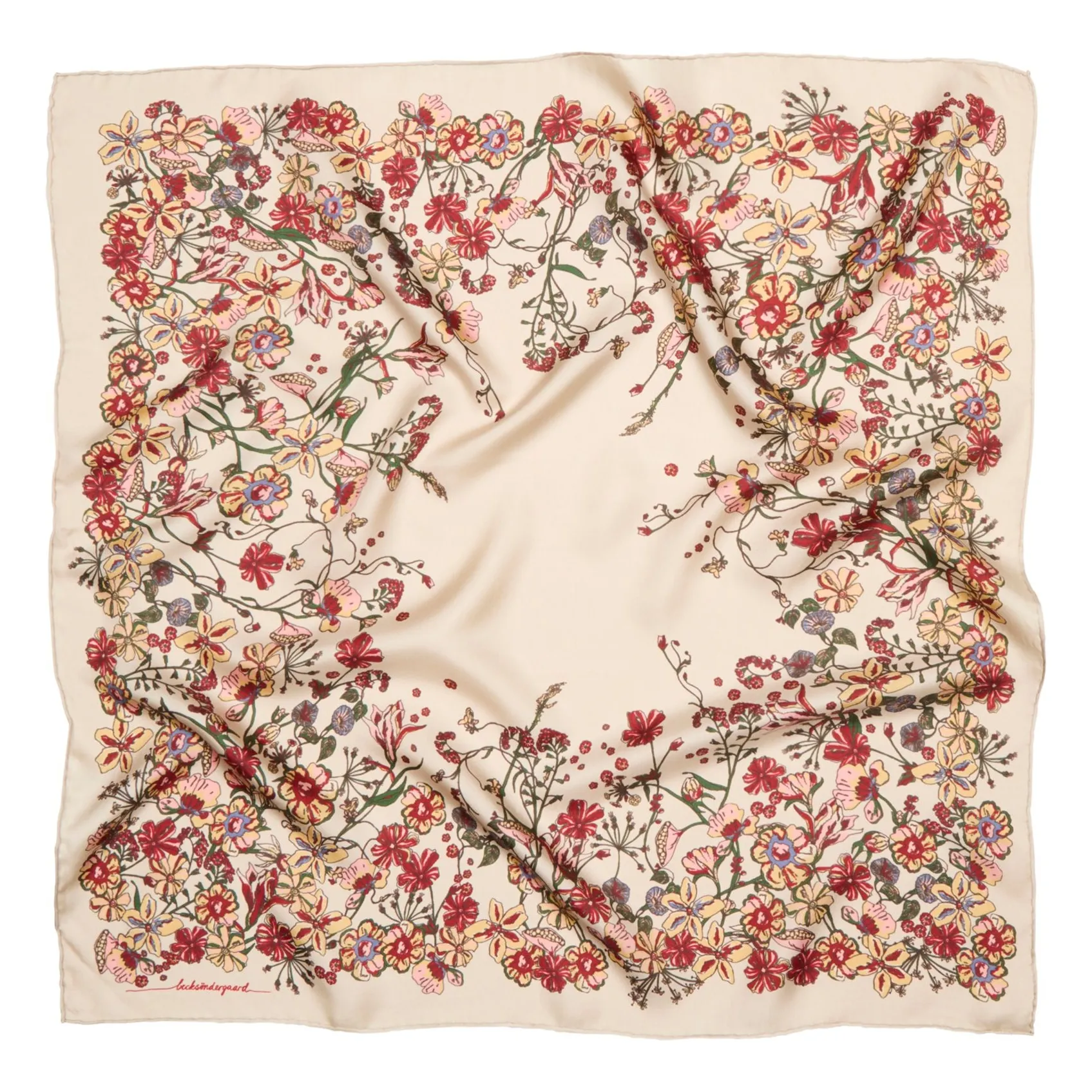 Becksöndergaard Beige Floralia Silk Scarf