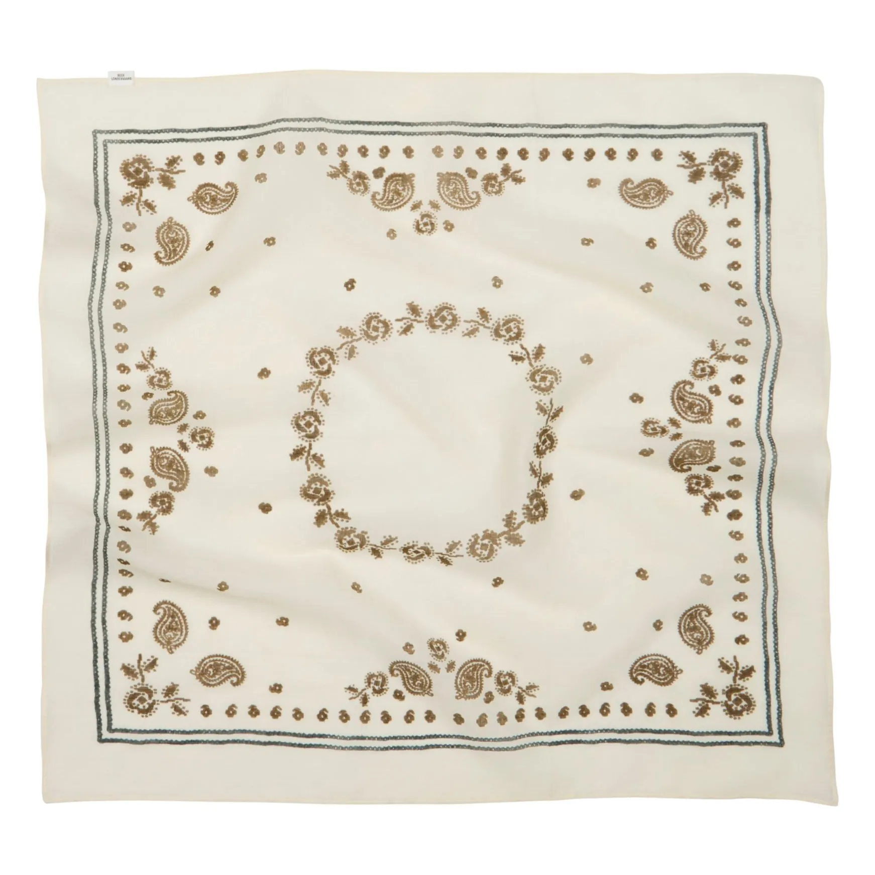 Becksöndergaard Ecru Bloom Paisley Cotton Scarf