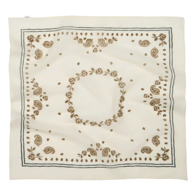 Foulard Bloom Paisley Coton | Ecru