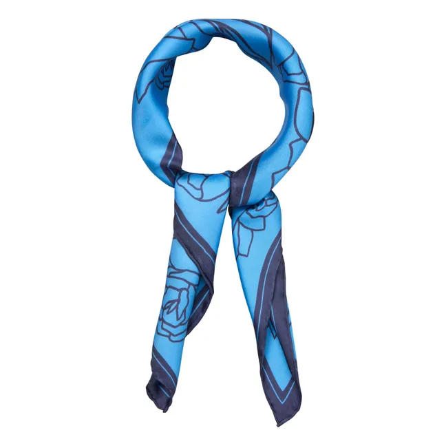 Pañuelo de seda Stencia Tulip | Azul