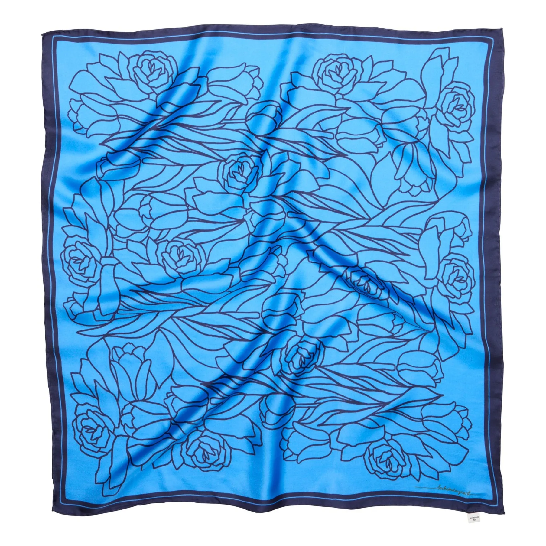 Becksöndergaard Blue Stencia Tulip Silk Scarf