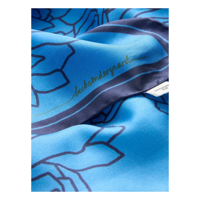 Foulard Stencia Tulip Soie | Bleu