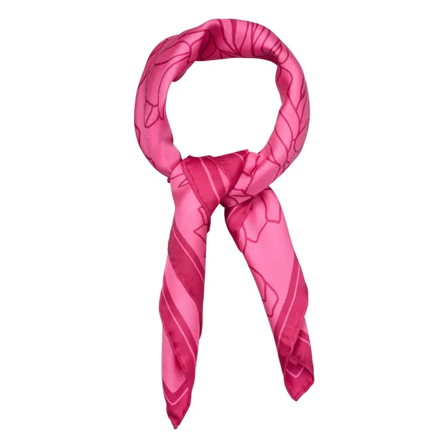 Pañuelo de seda Stencia Tulip | Rosa chillón