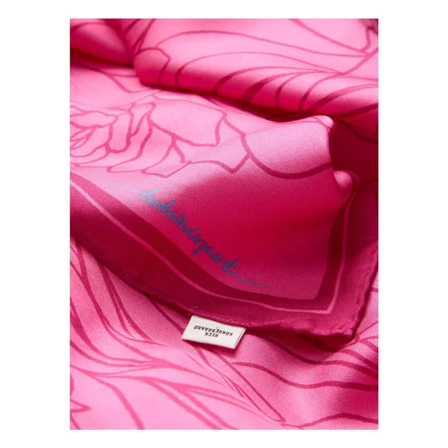 Foulard Stencia Tulip Soie | Rose fluo