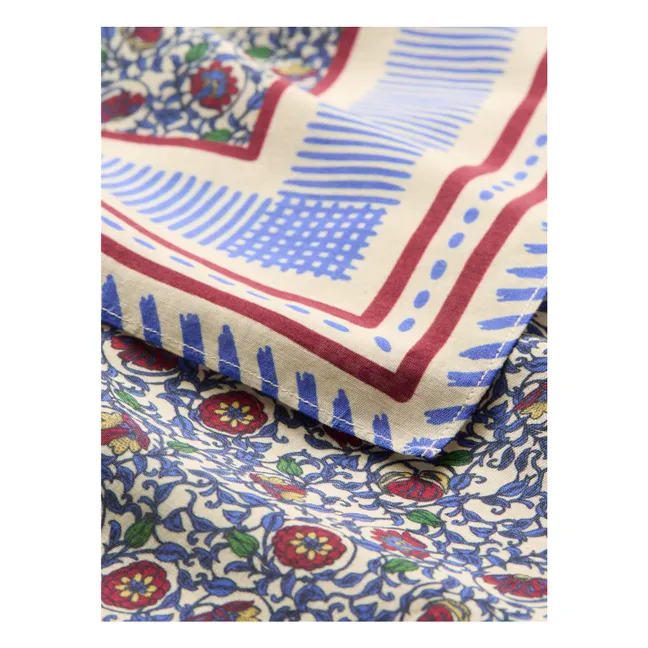 Foulard Asfloria Coton et Soie | Bleu