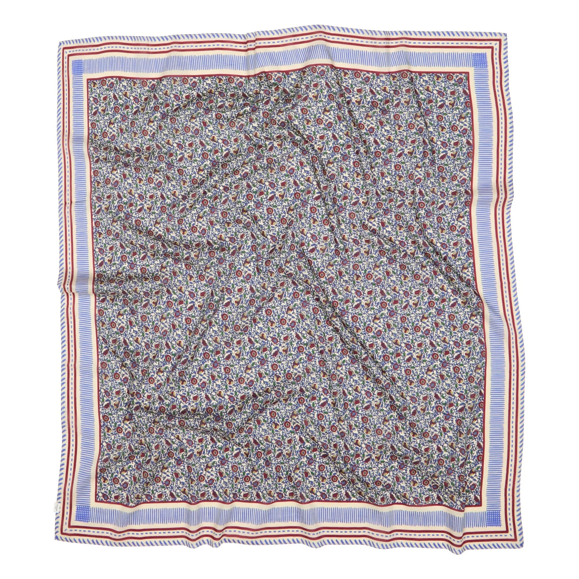 Becksöndergaard Blue Asfloria Cotton And Silk Scarf