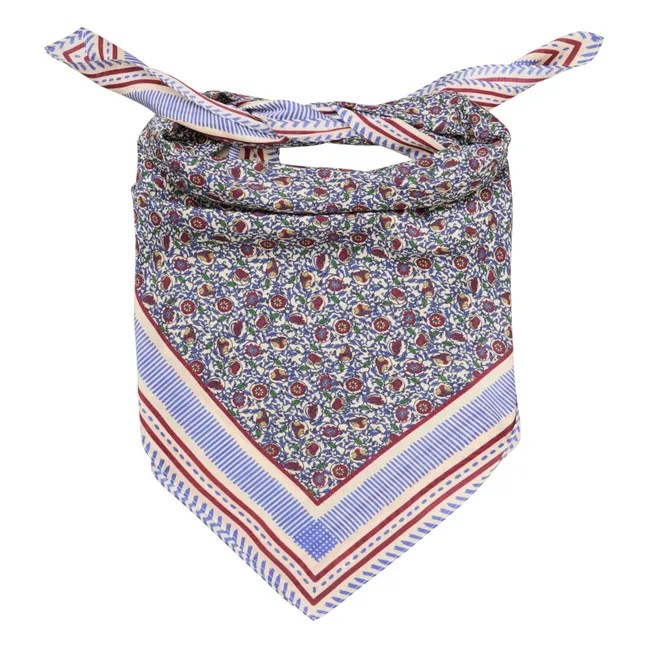 Foulard Asfloria Coton et Soie | Bleu