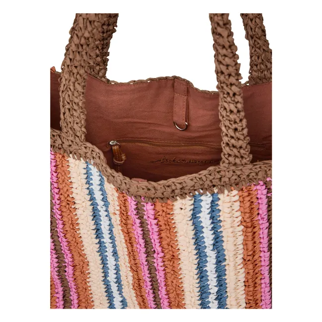 Sac Rayures Straw | Marron