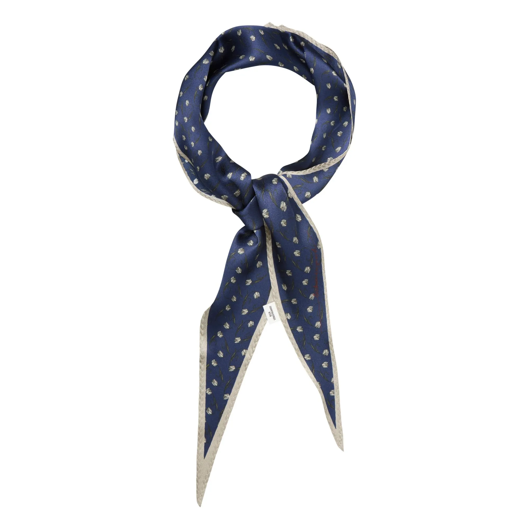 Becksöndergaard Navy Blue Hearta Tulip Diamond Scarf