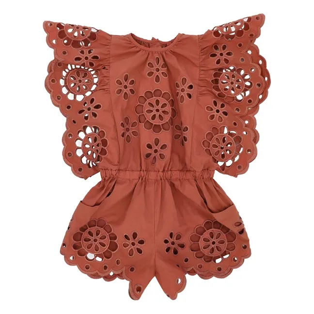Awaken - Playsuit con ricamo anglaise | Ruggine