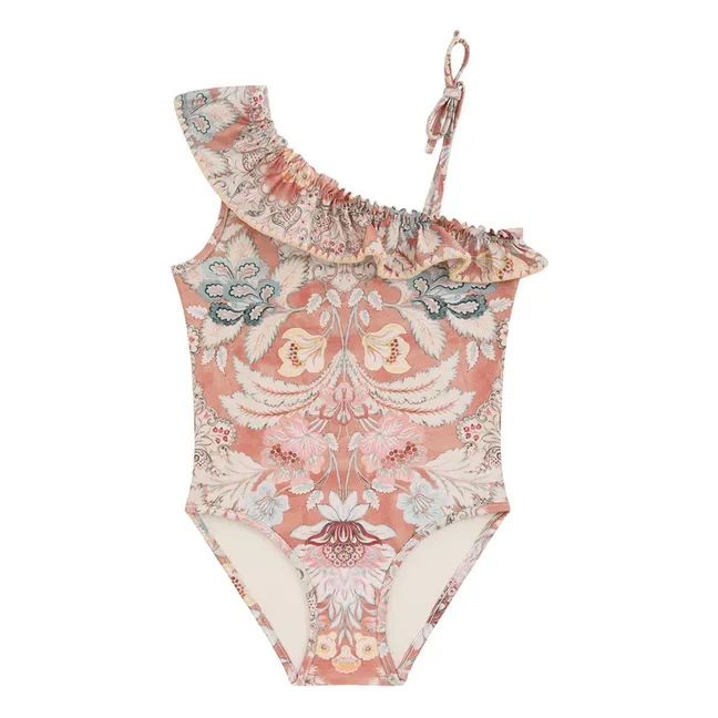 Costume da bagno asimmetrico floreale Daylight | Rosa antico