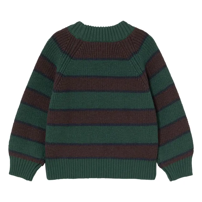 Pull Rayé Laine | Vert