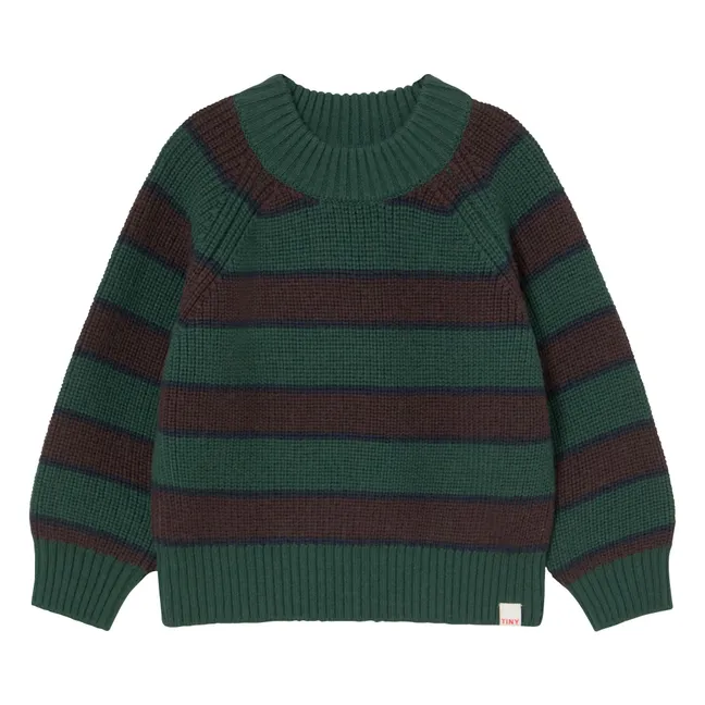 Pull Rayé Laine | Vert