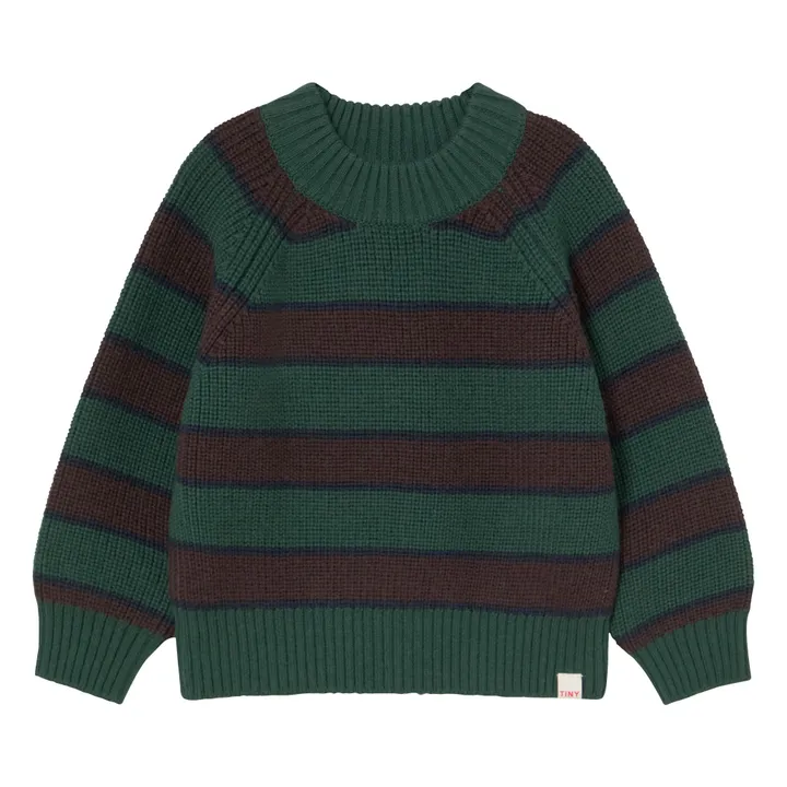 Pull Rayé Laine | Vert- Image produit n°0