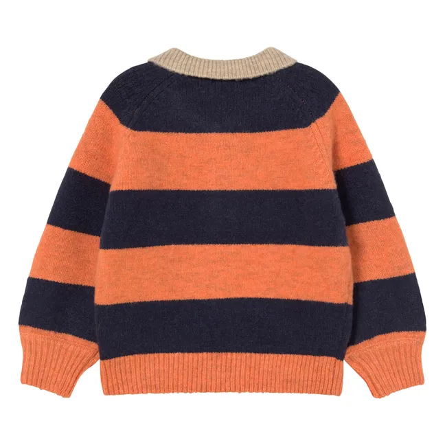 Sweat Polo Rayé | Bleu marine