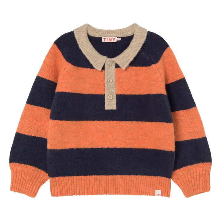 Sweat Polo Rayé | Bleu marine- Image produit n°0