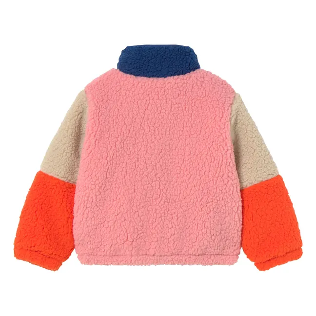 Veste Façon Sherpa Colorblock | Bleu