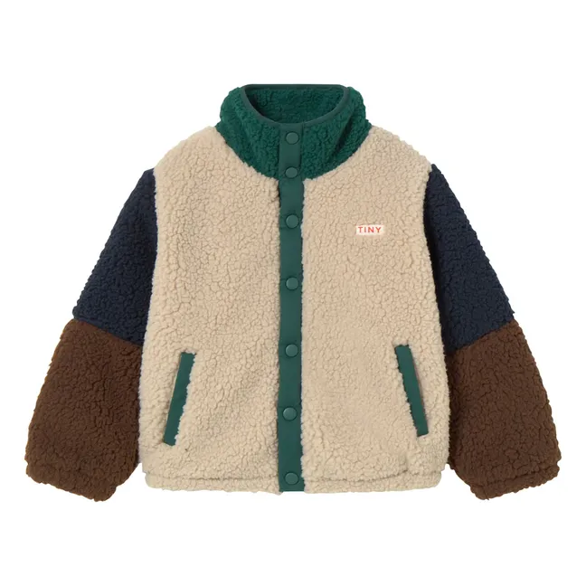 Veste Façon Sherpa Colorblock | Beige