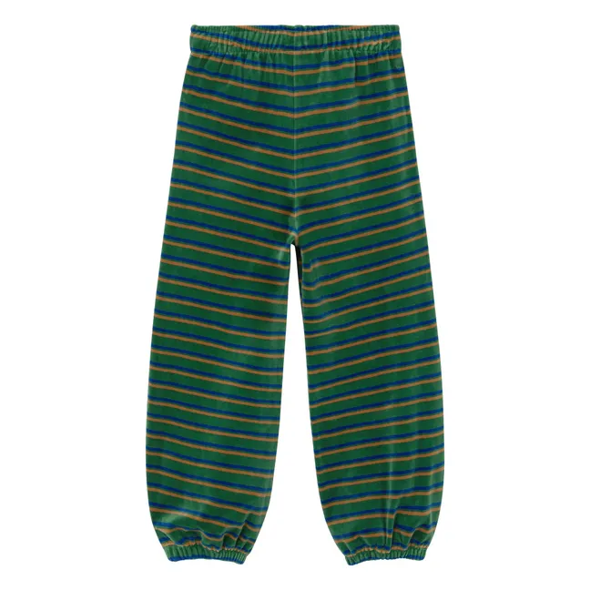 Jogger Rayé Velours | Vert
