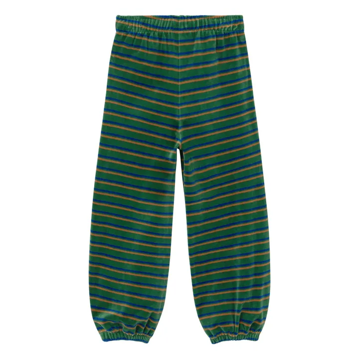 Jogger Rayé Velours | Vert- Image produit n°2