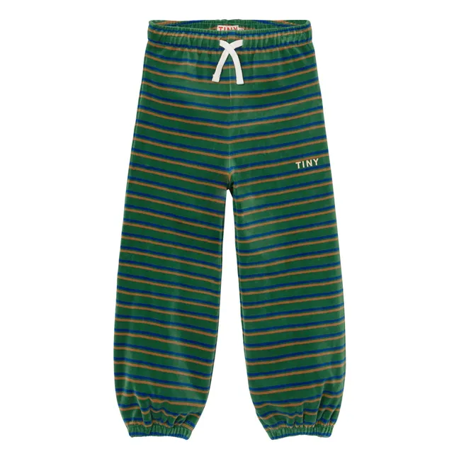 Jogger Rayé Velours | Vert
