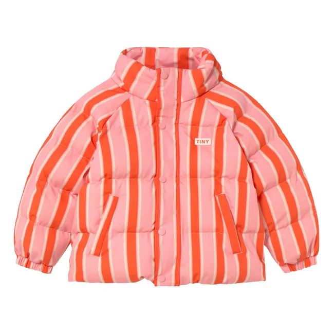 Doudoune Retro Rayée | Rose