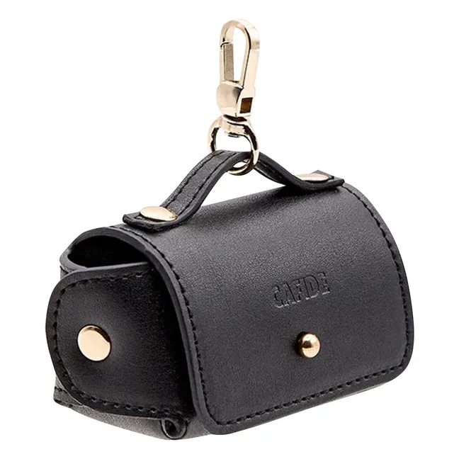 Distributeur de sacs en cuir vegan | Noir