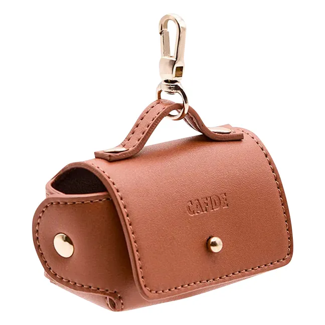 Dispensador de bolsos de cuero vegano | Marrón