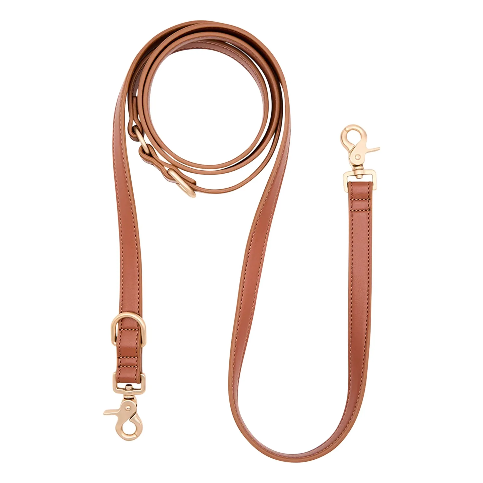 Cafide Brown 3 Position Dog Leash In Vegan Leather
