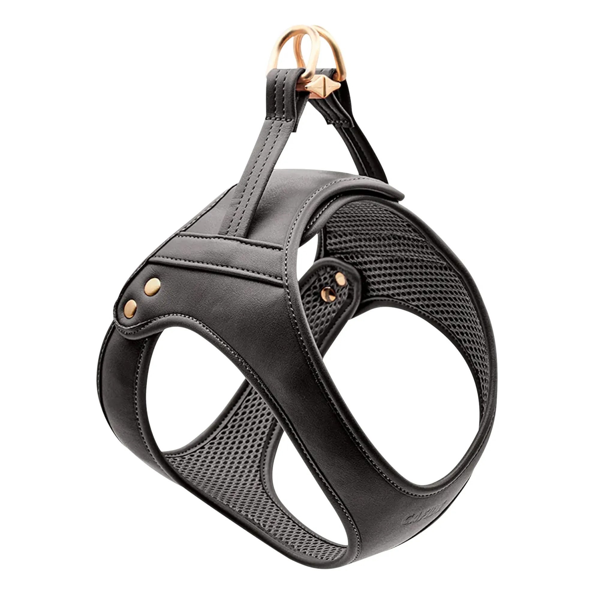 Cafide Black Vegan Leather Dog Harness