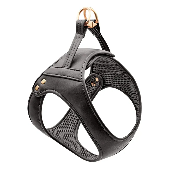 Vegan leather dog harness | Black