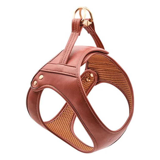Vegan leather dog harness | Brown